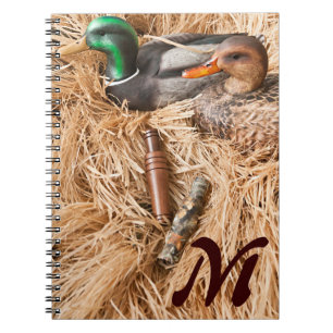 Anka Call Mallard Drake Monogram första anteckning Anteckningsbok