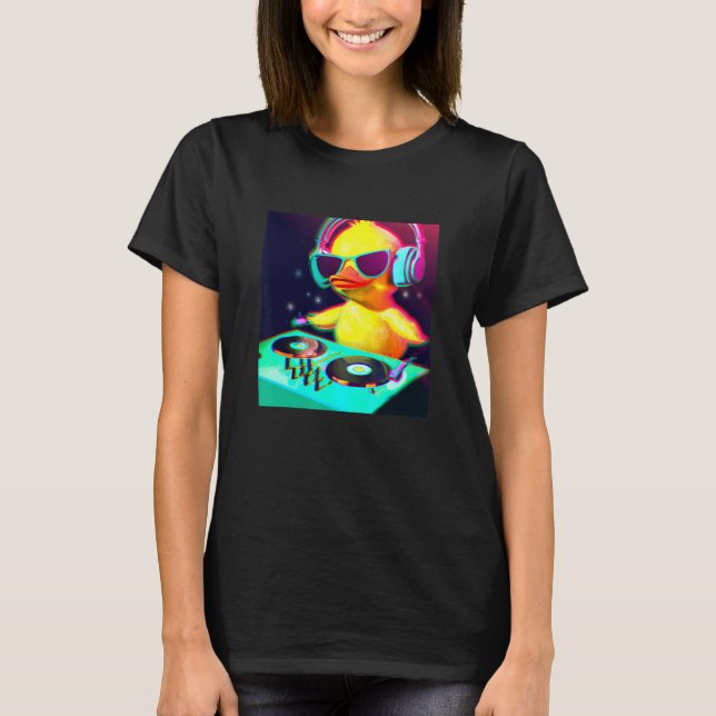 Anka Chick DJ Party Klubb Disk Jockey Gif EDM Danc T Shirt (Framsida)
