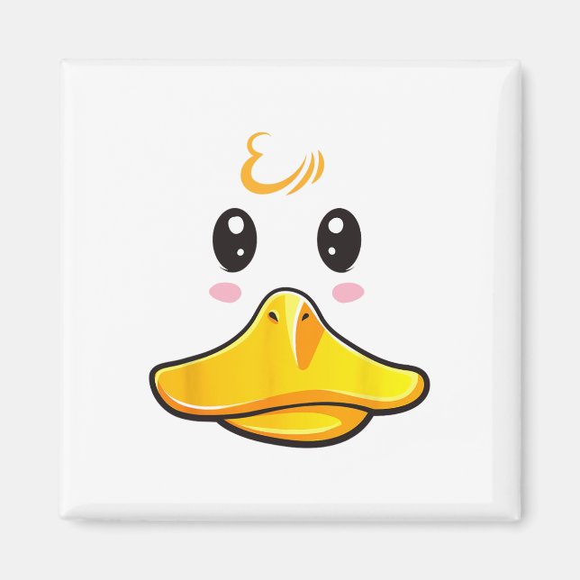 Anka Costume Cute Rubber Ducky Ansikte Halloween Magnet (Framsidan)