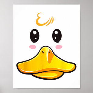 Anka Costume Cute Rubber Ducky Ansikte Halloween Poster