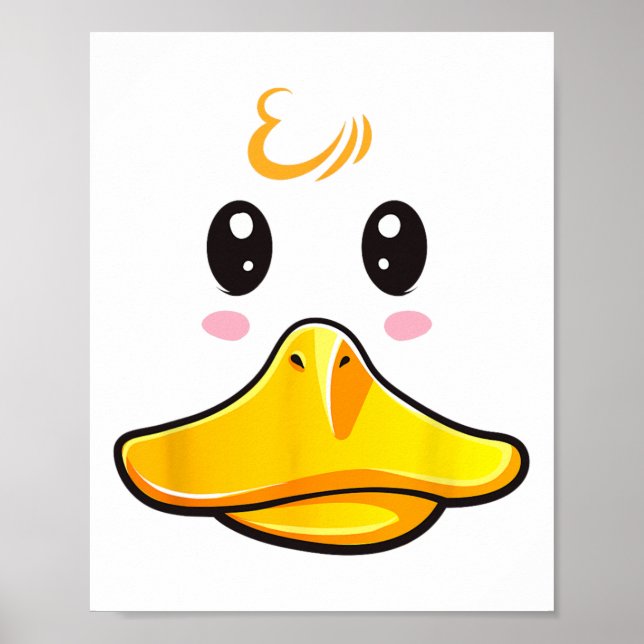 Anka Costume Cute Rubber Ducky Ansikte Halloween Poster (Framsidan)