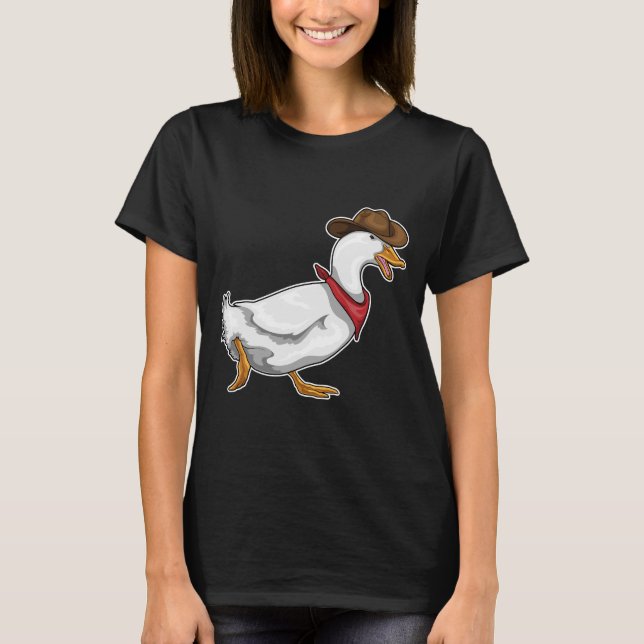Anka Cowboy Cowboyhatt T Shirt (Framsida)