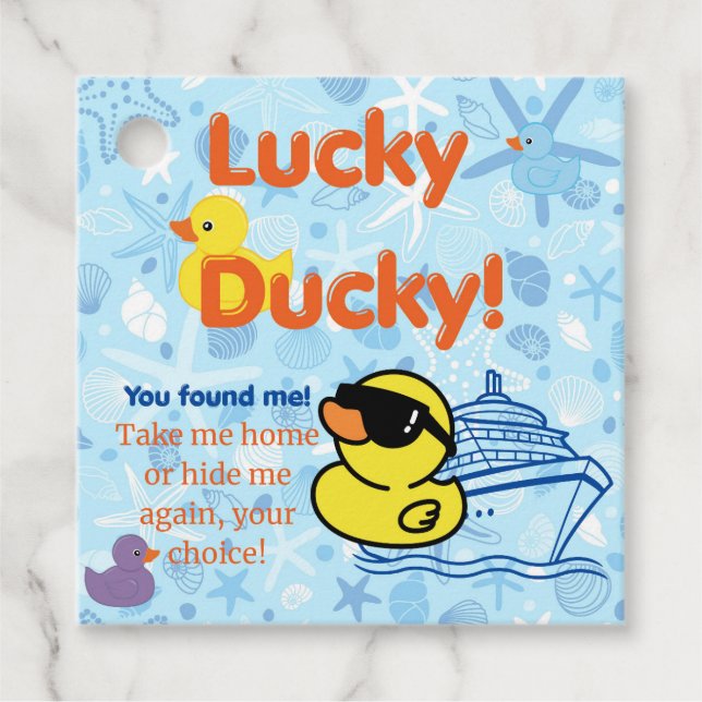 Anka Cruise Blue Märkre Gåvor Etiketter (Framsida)