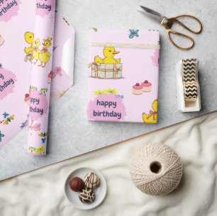 Anka-Cute-Tecknaden Djurgåva från födelsedagen Presentpapper
