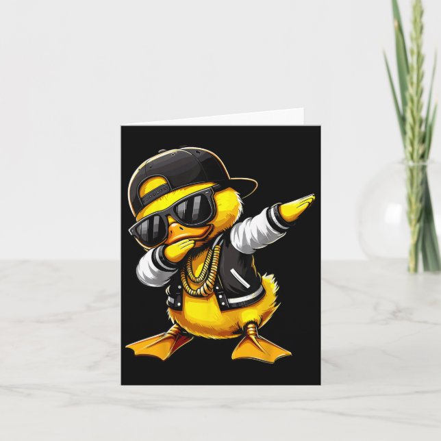 Anka Dabbing Funny Rubber Anka med svampar Kort (Framsida)