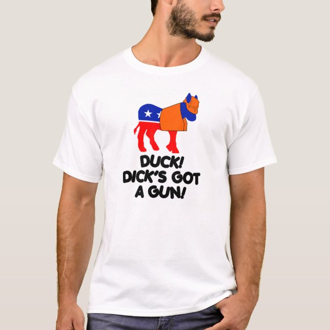 Anka!  Deckare har ett vapen! Tee Shirt (Framsida)