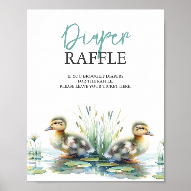 Anka Diaper Raffle Baby Shower Blue Poster (Framsidan)