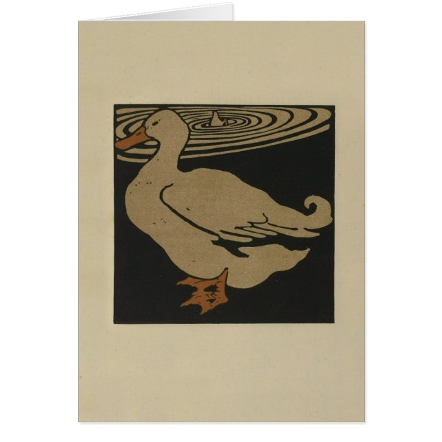 Anka efter dammen hälsningskort (Framsidan)