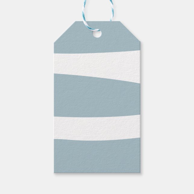 Anka Egg Blue och White Abstrakt Presentetikett (Framsidan)