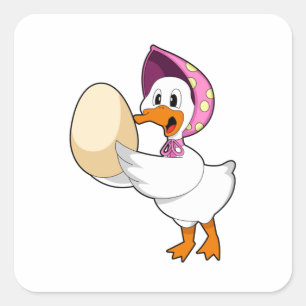Anka Egg Fyrkantigt Klistermärke
