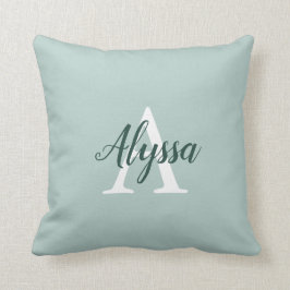 Anka Egg Grönt Monogram Script Dekorativ kudde