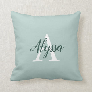 Anka Egg Grönt Monogram Script Dekorativ kudde