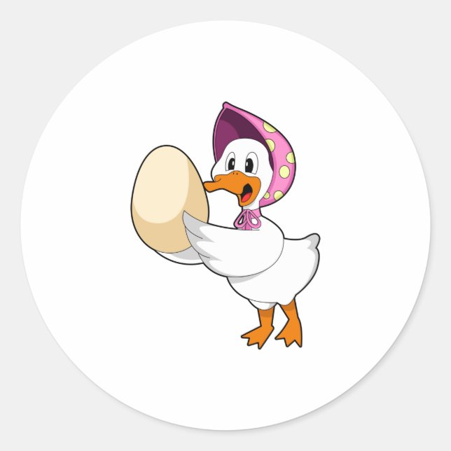 Anka Egg Runt Klistermärke (Framsida)