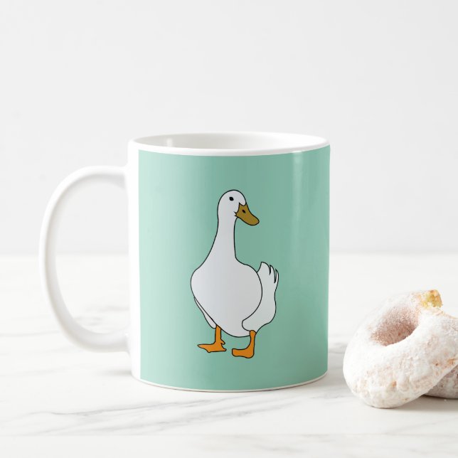 Anka Fågel Vit Anka  Kaffemugg (Med munk)
