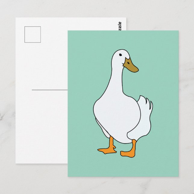 Anka Fågel Vit Anka  Vykort (Fram/baksida)