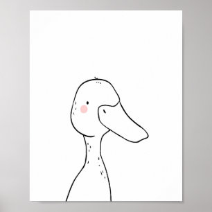 Anka Farmyard Animal Nursery Wall Art Monochrome Poster