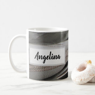 Anka Feather Photo Modern Black Grått Nature Kaffemugg