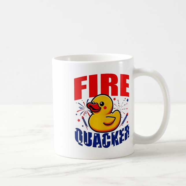 Anka Fiquacker Patriotic Funny Independence 4:e Kaffemugg (Höger)