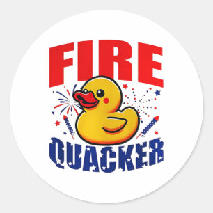 Anka Fiquacker Patriotic Funny Independence 4:e Runt Klistermärke