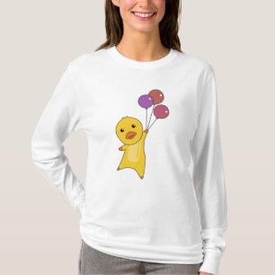 Anka flyger med ballonger sötdjur för t shirt