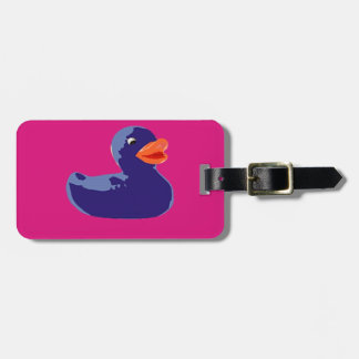 Anka för rosor för blått för popkonst Rubber Ducky Bagagebricka