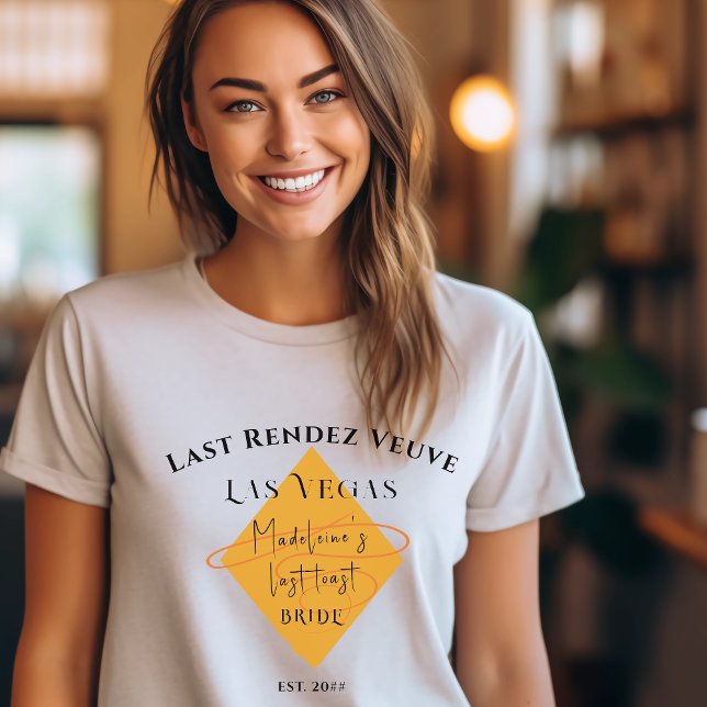 Änka före bröllopet Bachelorette Weekend Brud T Shirt (Last Rendez Veuve shirt
Bride)