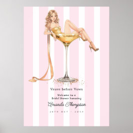 Änka före bröllopslöften Champagne Bröllopsdusch V Poster