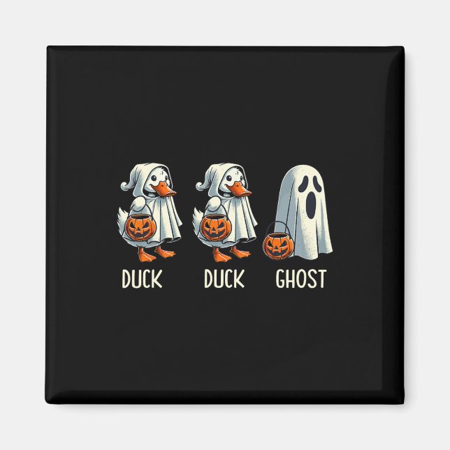 Anka Ghost Pun Trunk eller Treat Bus eller godis F Magnet (Framsidan)