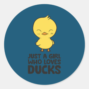 Anka Girl är bara en flicka som Kärlek Ankor Runt Klistermärke