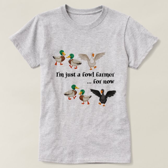 Anka Goose | Fånig Fowl Farmer Anka Anka Goose T Shirt (Design framsida)
