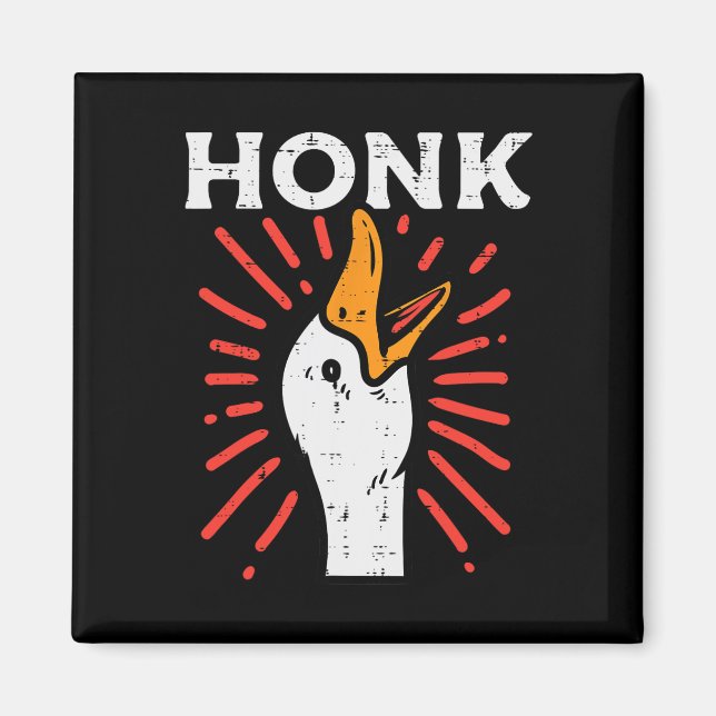 Anka Honk Funny Quack Goose Chicken Meme Manar Kvi Magnet (Framsidan)
