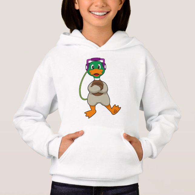 Anka-hörlursmusik T Shirt (Framsida)