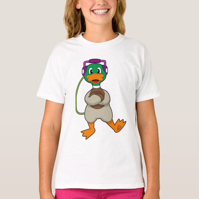 Anka-hörlursmusik T Shirt (Framsida)
