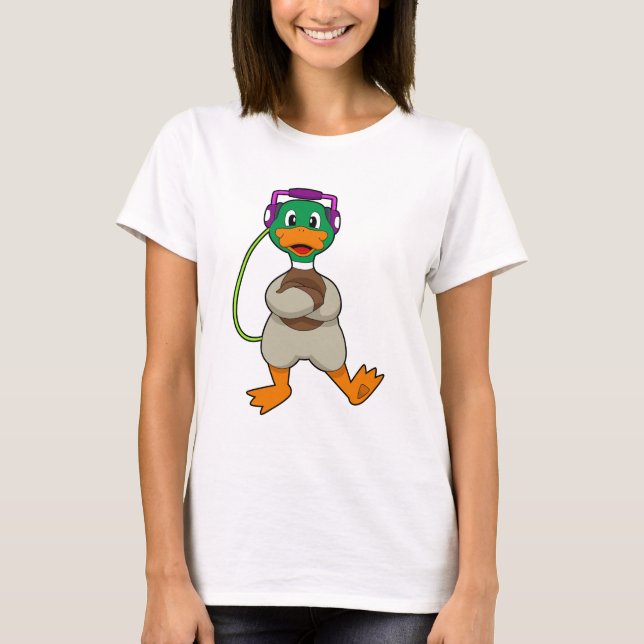 Anka-hörlursmusik T Shirt (Framsida)