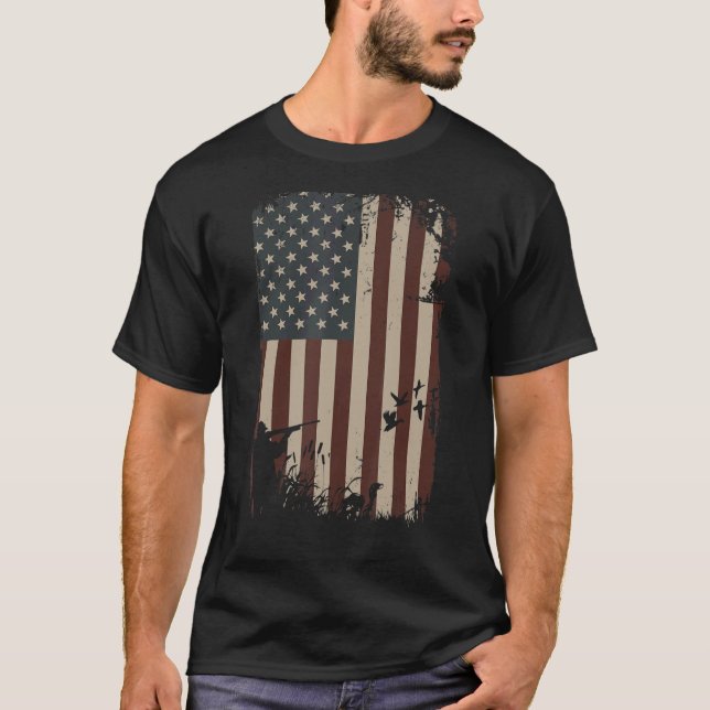 Anka Hunter American Flagga Hunter Anka Me T Shirt (Framsida)