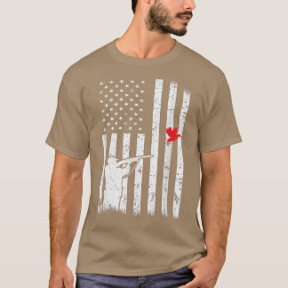 Anka Hunter American Flagga Usa Hunting Fishing412 T Shirt