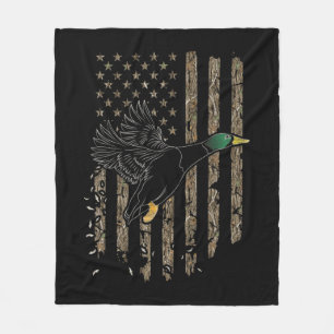 Anka Hunter American Flagga Waterfowl Hunting Camo Fleecefilt