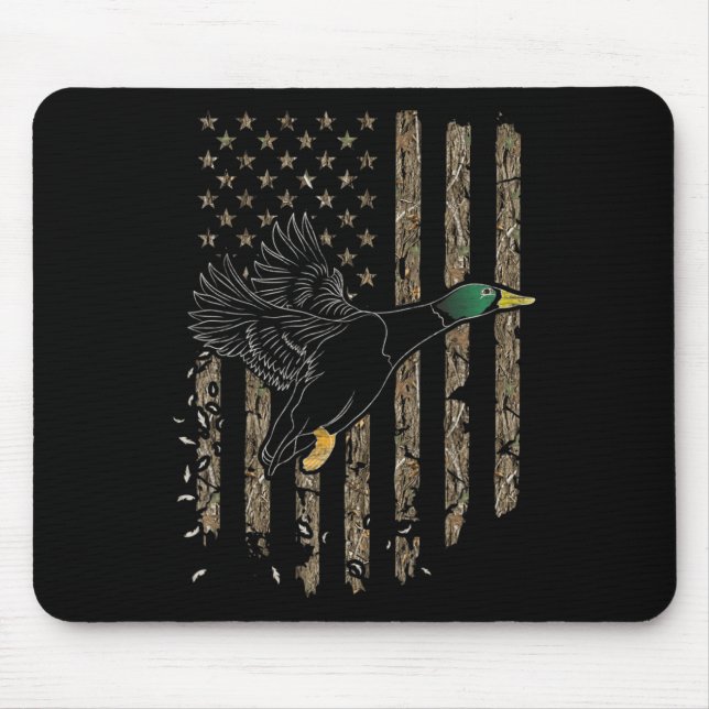 Anka Hunter American Flagga Waterfowl Hunting Camo Musmatta (Framsidan)