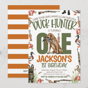 Anka Hunter First Birthday Inbjudningar