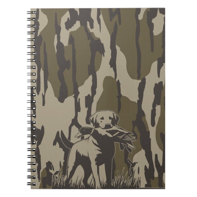 Anka Hunter Hund Forest Waterfowl Bottomland Camo Anteckningsbok (Framsidan)