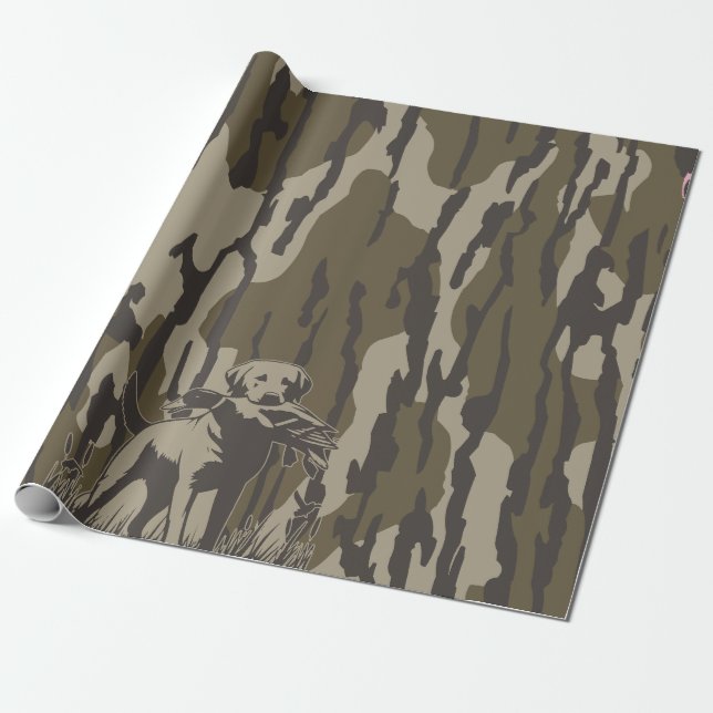 Anka Hunter Hund Forest Waterfowl Bottomland Camo Presentpapper (Utrullad)