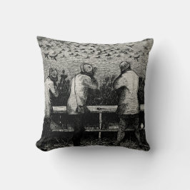 Anka Hunters Black & White Hunting Scene Kudde