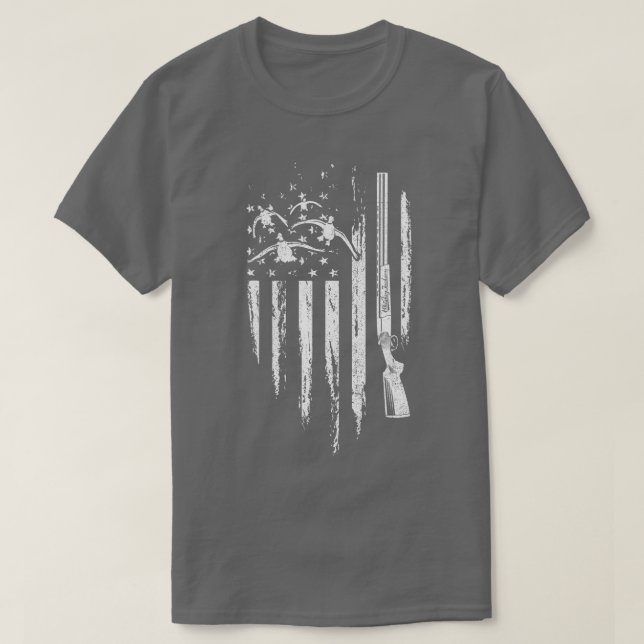 Anka Hunting American Flagga Waterfowl Goose Gift  T Shirt (Design framsida)