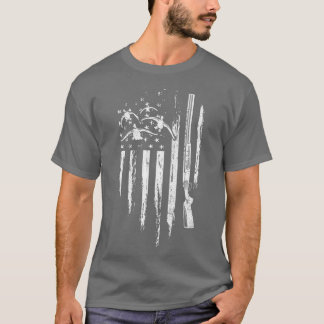 Anka Hunting American Flagga Waterfowl Goose Gift  T Shirt