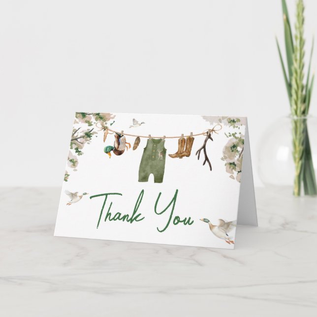 Anka Hunting Baby Shower Tack Kort (Framsida)