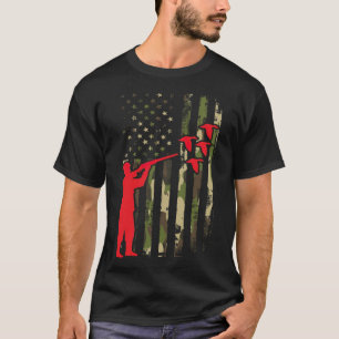 Anka Hunting Camo Manar Camoue Bulldog svarta labb T Shirt