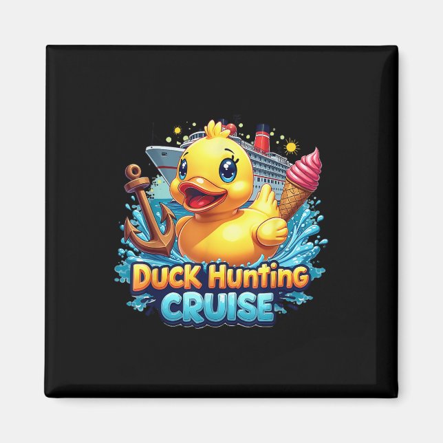 Anka Hunting Cruise Hunter Rubber Duckie Summer Bo Magnet (Framsidan)