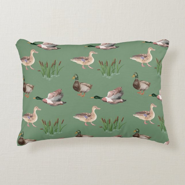 Anka Hunting Dekorativ kudde Mallard (Framsidan)