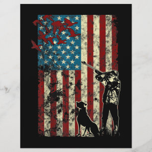 Anka Hunting Distress Patriotic American Flagga Brevhuvud