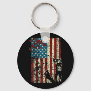 Anka Hunting Distress Patriotic American Flagga Nyckelring